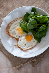 balanced meal with eggs and salad