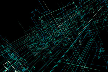 illustration abstract space with lines