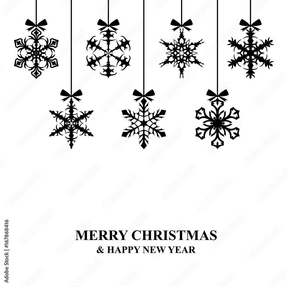 Sticker Christmas decorative snowflakes card