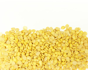 beans scatter on white background