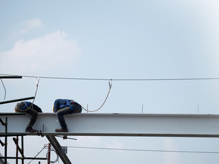 Man Working on the Working at height