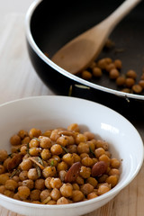 Homemade salad with peas, balanced meal
