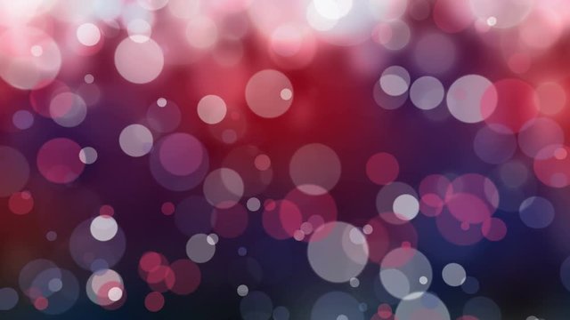 Abstract blue, red and white defocused blur bokeh light background – seamless looping, 4K
