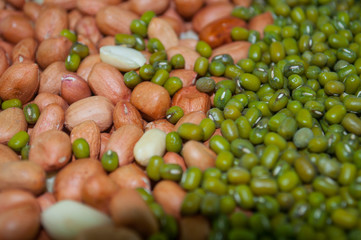 Natural background made from different kinds of nuts.