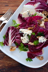 Homemade salad with cheese, balanced meal