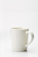 White brand mug empty for coffee or tea