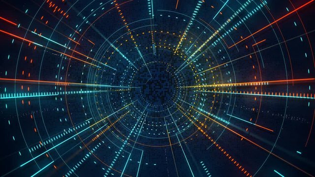 Radial lines techno pattern. Computer generated abstract loopable background 4k (4096x2304)
