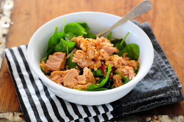 Homemade salad with tuna , balanced meal