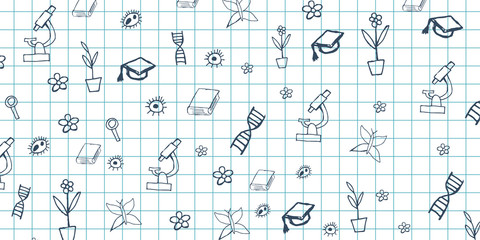 Biology subject. Back to School background. Education banner.
