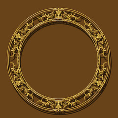 frame gold color with shadow