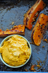 roast butternut pumpkin with hummus