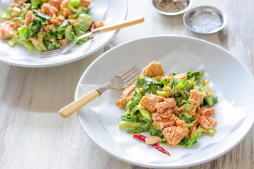 Homemade salad with tuna , balanced meal