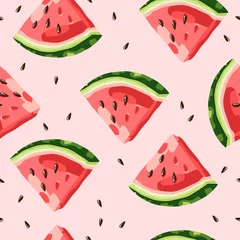 Behang Watermeloen Watermeloen patroon vector