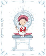 Smiling Woman Ready for Cesarean Delivery