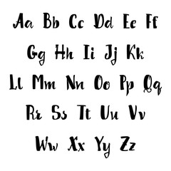 Vector Alphabet. Calligraphic font. Unique Custom Characters. Hand Lettering for Designs - logos, badges, postcards, posters, prints. Modern brush handwriting Typography.