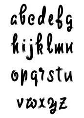 Vector Alphabet. Calligraphic font. Unique Custom Characters. Hand Lettering for Designs - logos, badges, postcards, posters, prints. Modern brush handwriting Typography.