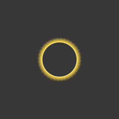 solar eclipse, flat design vector illustration, no mesh or gradient