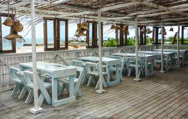 Beautiful beach restaurant view in Mozambique