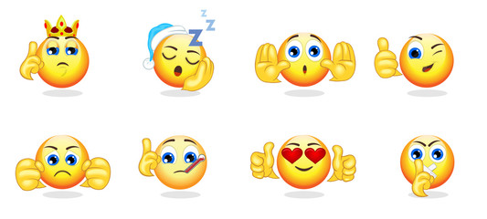 Cartoon Bright Emoticons Collection