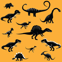 Dinosaur cartoon collection set vector illustration. comic tyrannosaurus fantasy. © Sweet Lana