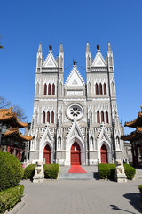 Fototapeta na wymiar Catholic Church of the Saviour in Beijing,China.