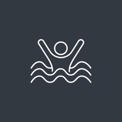 Swimming sign. Sea wave