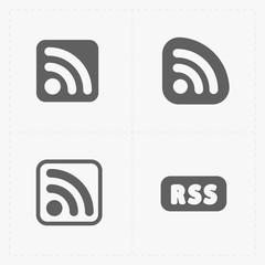 RSS sign icons. RSS feed symbols on White Background.