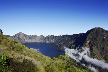 Fototapeta na wymiar Segara Anak lake view at Mount Rinjani