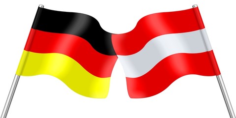 Flags. Germany and Austria