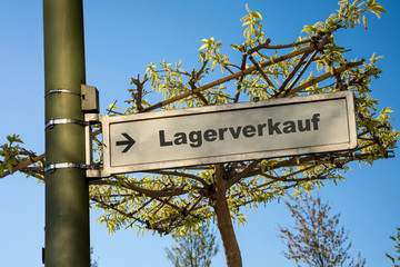 Schild 145 - Lagerverkauf