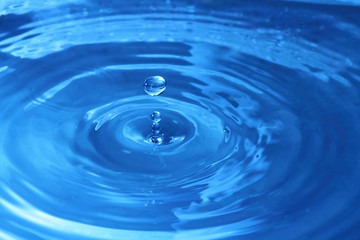 Naklejka na ściany i meble Water drop close up in blue1