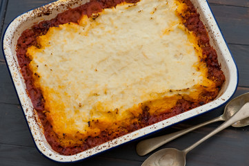 fresh baked shepherds pie