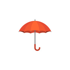 red umbrella icon, flat design vector