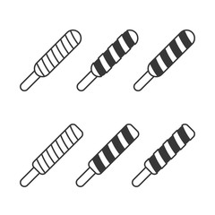 twist popsicles ice cream collection, line and silhouette icon