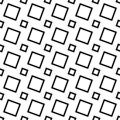 Black and white abstract seamless square pattern - vector background graphic from angular squares
