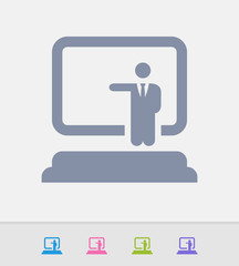 Businessman Holding Seminar - Granite Icons. A professional, pixel-perfect icon designed on a 32x32 pixel grid and redesigned on a 16x16 pixel grid for very small sizes