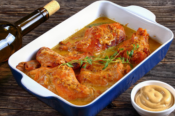 appetizing Rabbit Cooked in mustard sauce