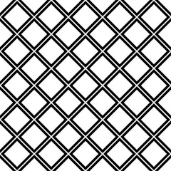 Abstract geometrical black and white seamless square pattern background - vector graphic from diagonal squares