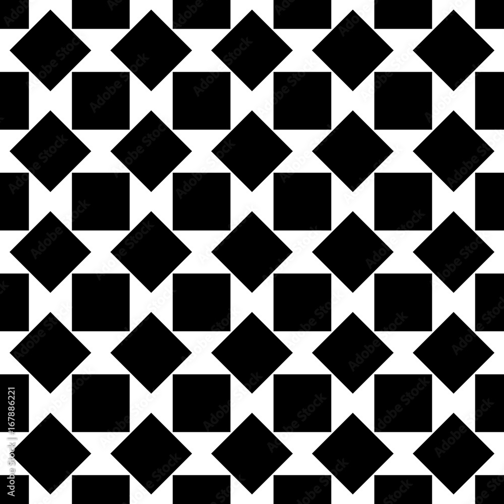 Poster repeating abstract black and white square pattern - halftone vector background design