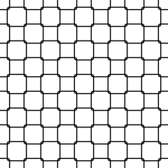 Seamless abstract black and white rounded square grid pattern background design - geometric vector illustration
