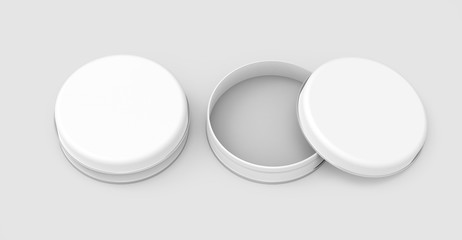 Short metal tin mockup
