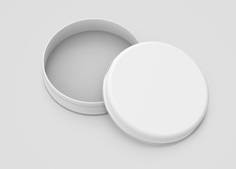 Short metal tin mockup