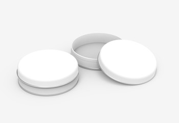 Short metal tin mockup