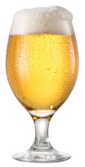 Steamy glass of beer.