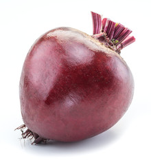 Red beet or beetroot on white background.