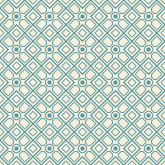 Vector retro geometric seamless pattern. Arabic pattern. Green vintage color background.