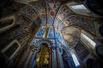 Tableaux ronds sur aluminium brossé Monument Templar Abbey, Convento de Cristo, UNESCO World Heritage Site, Tomar, Santarem District, Portugal, Europe