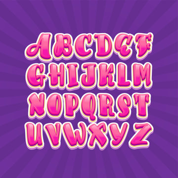 Vector Alphabet. Game font Unique Custom Characters. Hand Lettering for Designs - logos, badges, postcards, posters, prints. Modern brush handwriting Typography.