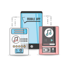 technology smartphone with touch screen apps