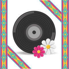 Obraz premium vinyl and flower hippie concept
